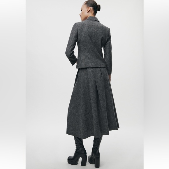 ZARA WOOL BLEND MIDI SKIRT ZW COLLECTION - Picture 11 of 16